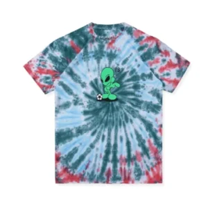 เสื้อยืดแขนสั้นลายมัดย้อม Alien Football สำหรับผู้ชายและผู้หญิง